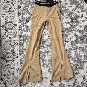 JoyLab Beige Flared Trousers